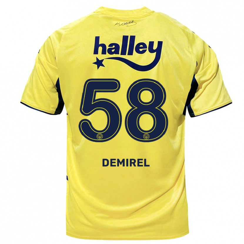 Danxen Hombre Camiseta Görkem Demirel #58 Amarillo Marino 2ª Equipación 2025/26 La Camisa México