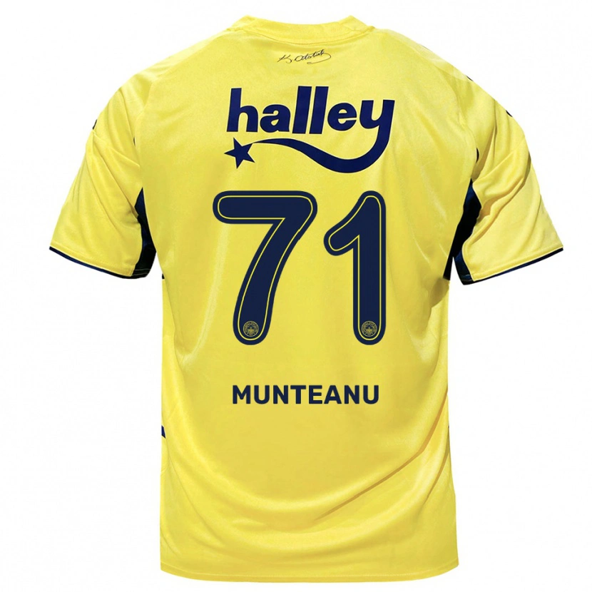 Danxen Hombre Camiseta Natalia Munteanu #71 Amarillo Marino 2ª Equipación 2025/26 La Camisa México