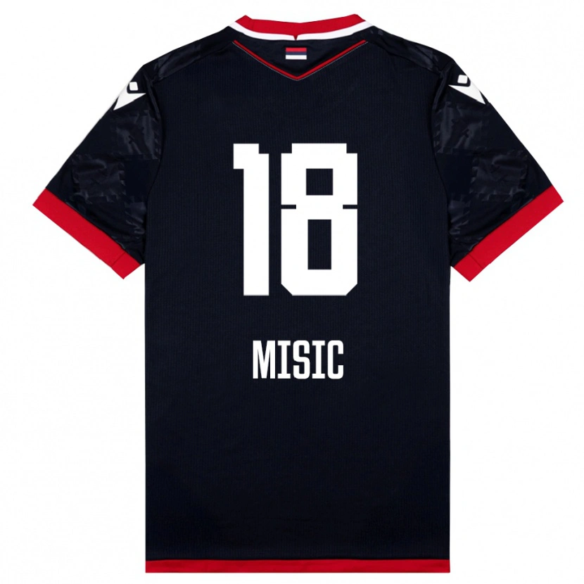 Danxen Hombre Camiseta Ognjen Misic #18 Negro Rojo 2ª Equipación 2025/26 La Camisa México