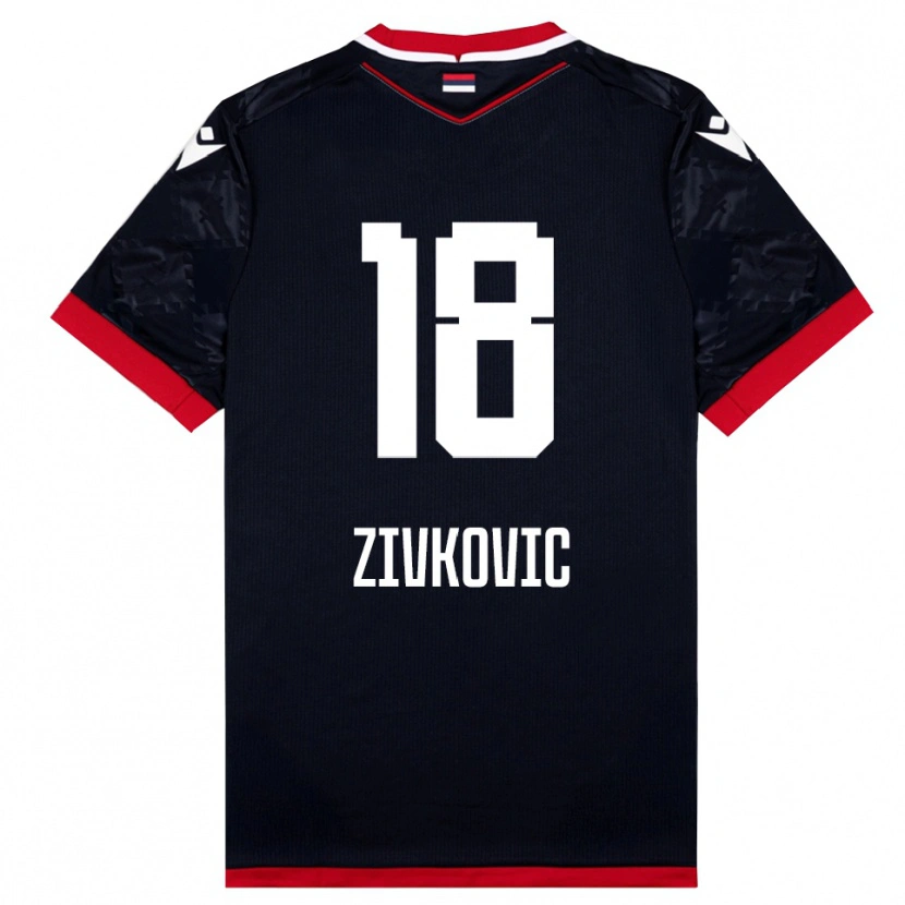 Danxen Hombre Camiseta Andrej Zivkovic #18 Negro Rojo 2ª Equipación 2025/26 La Camisa México