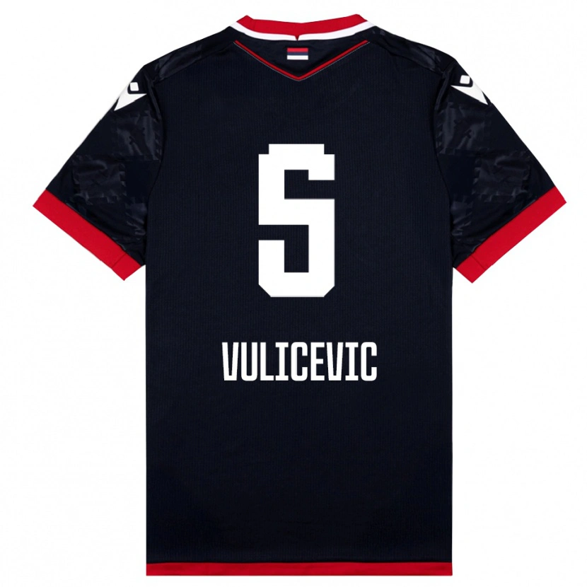 Danxen Hombre Camiseta Ognjen Vulicevic #5 Negro Rojo 2ª Equipación 2025/26 La Camisa México