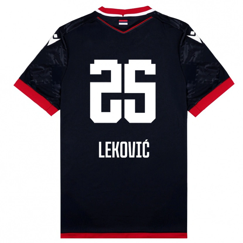 Danxen Hombre Camiseta Stefan Leković #25 Negro Rojo 2ª Equipación 2025/26 La Camisa México