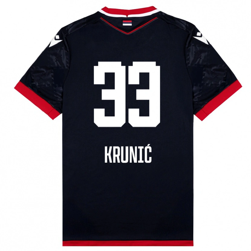 Danxen Hombre Camiseta Rade Krunic #33 Negro Rojo 2ª Equipación 2025/26 La Camisa México