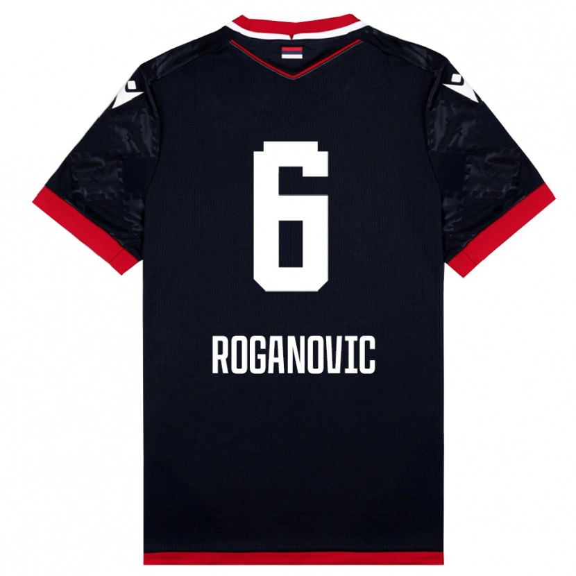 Danxen Hombre Camiseta Vuk Roganovic #6 Negro Rojo 2ª Equipación 2025/26 La Camisa México