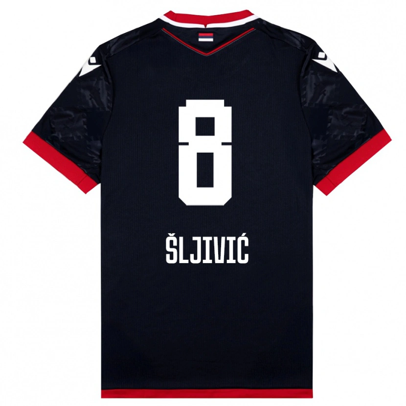 Danxen Hombre Camiseta Jovan Sljivic #8 Negro Rojo 2ª Equipación 2025/26 La Camisa México