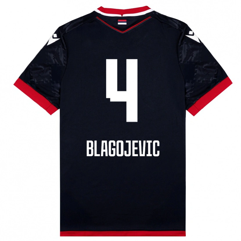 Danxen Hombre Camiseta Niksa Blagojevic #4 Negro Rojo 2ª Equipación 2025/26 La Camisa México