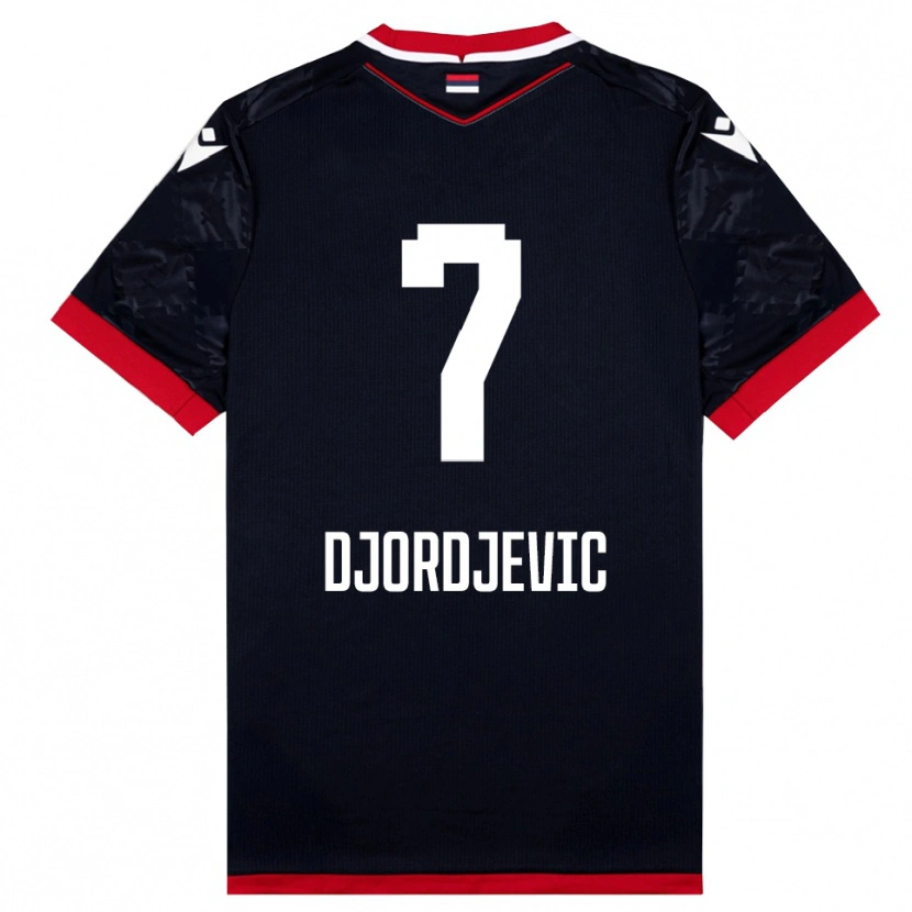 Danxen Hombre Camiseta Uros Djordjevic #7 Negro Rojo 2ª Equipación 2025/26 La Camisa México