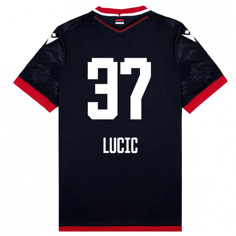 Danxen Hombre Camiseta Vladimir Lucic #37 Negro Rojo 2ª Equipación 2025/26 La Camisa México