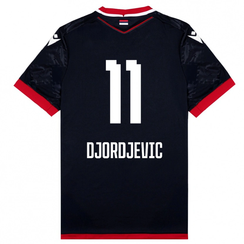 Danxen Hombre Camiseta Uros Djordjevic #11 Negro Rojo 2ª Equipación 2025/26 La Camisa México