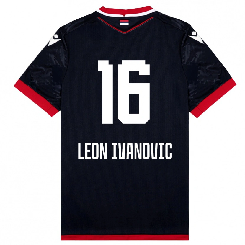 Danxen Hombre Camiseta Leon Ivanovic #16 Negro Rojo 2ª Equipación 2025/26 La Camisa México