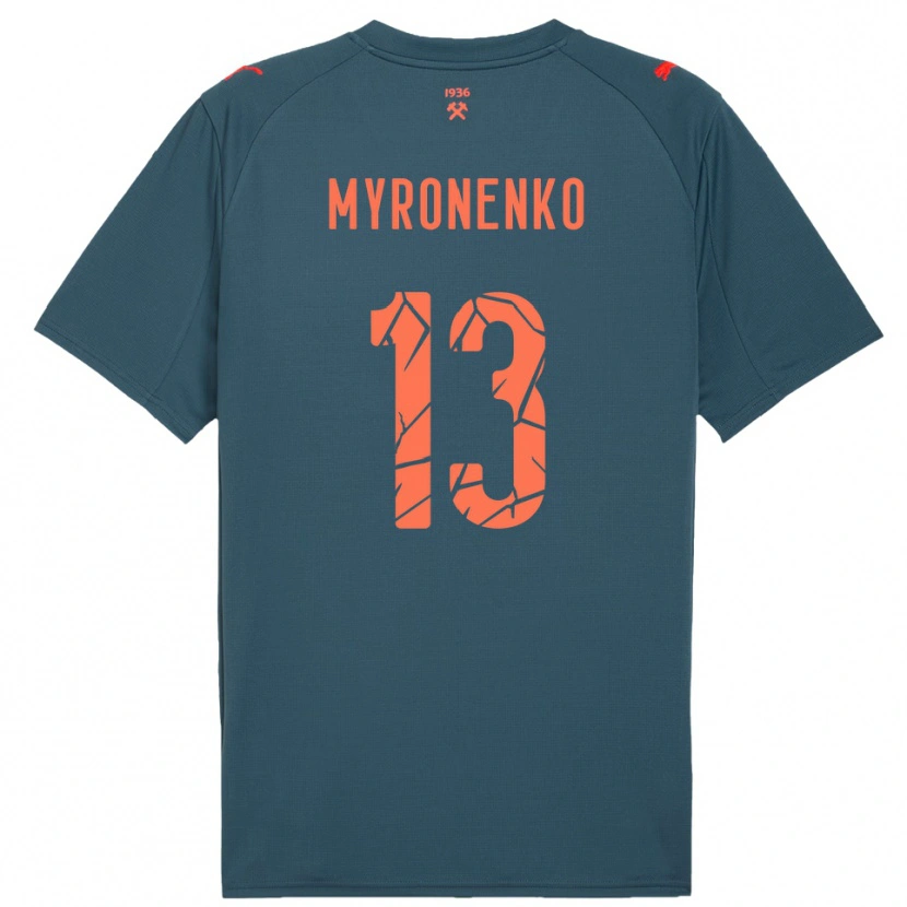 Danxen Hombre Camiseta Viktoriia Myronenko #13 Marino Rojo 2ª Equipación 2025/26 La Camisa México