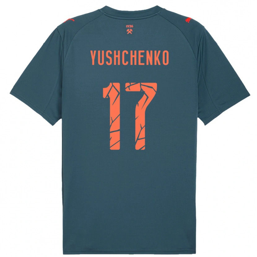 Danxen Hombre Camiseta Oleksandr Yushchenko #17 Marino Rojo 2ª Equipación 2025/26 La Camisa México