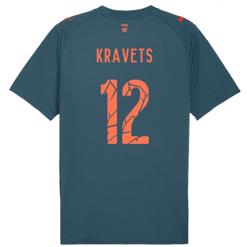 Danxen Hombre Camiseta Vladyslav Kravets #12 Marino Rojo 2ª Equipación 2025/26 La Camisa México