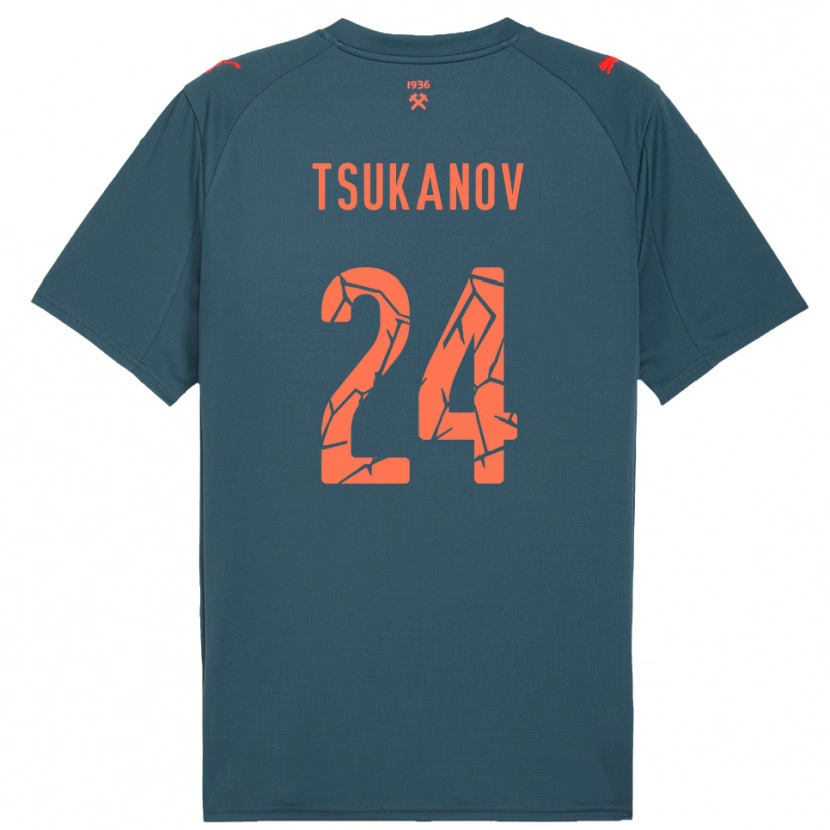 Danxen Hombre Camiseta Viktor Tsukanov #24 Marino Rojo 2ª Equipación 2025/26 La Camisa México