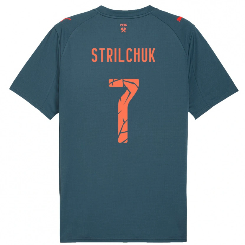 Danxen Hombre Camiseta Dmytro Strilchuk #7 Marino Rojo 2ª Equipación 2025/26 La Camisa México
