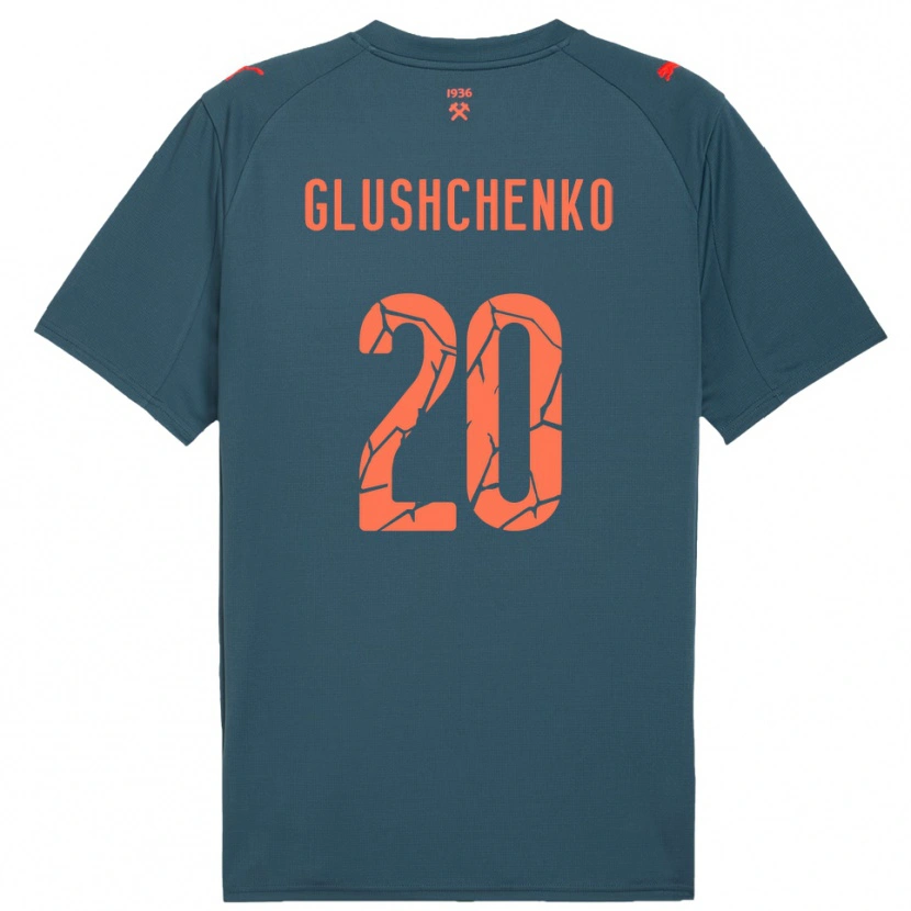 Danxen Hombre Camiseta Anton Glushchenko #20 Marino Rojo 2ª Equipación 2025/26 La Camisa México
