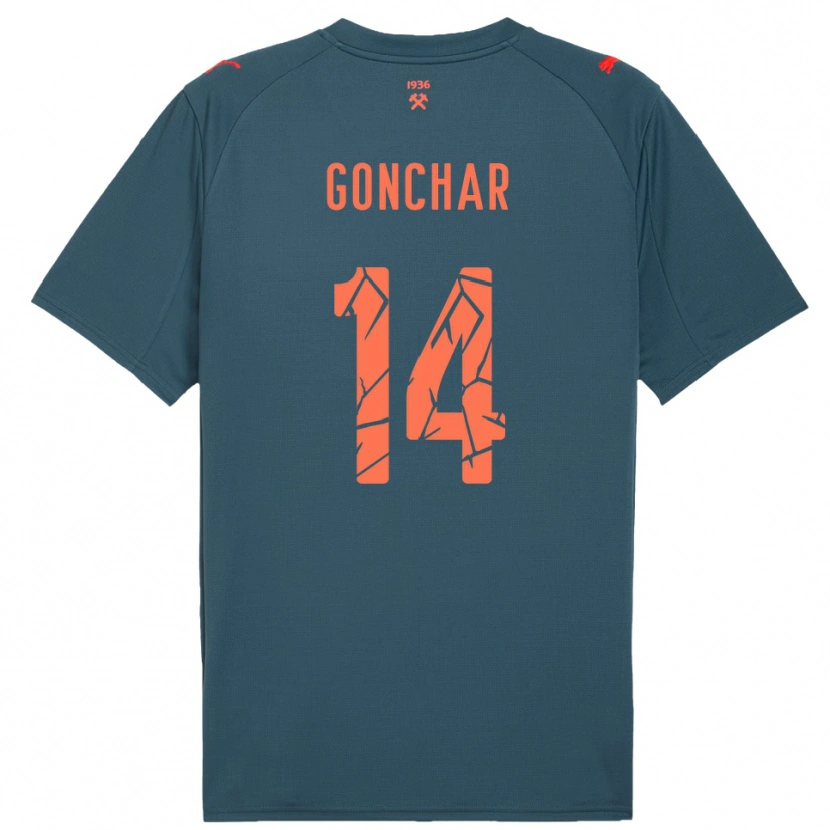Danxen Hombre Camiseta Maksym Gonchar #14 Marino Rojo 2ª Equipación 2025/26 La Camisa México