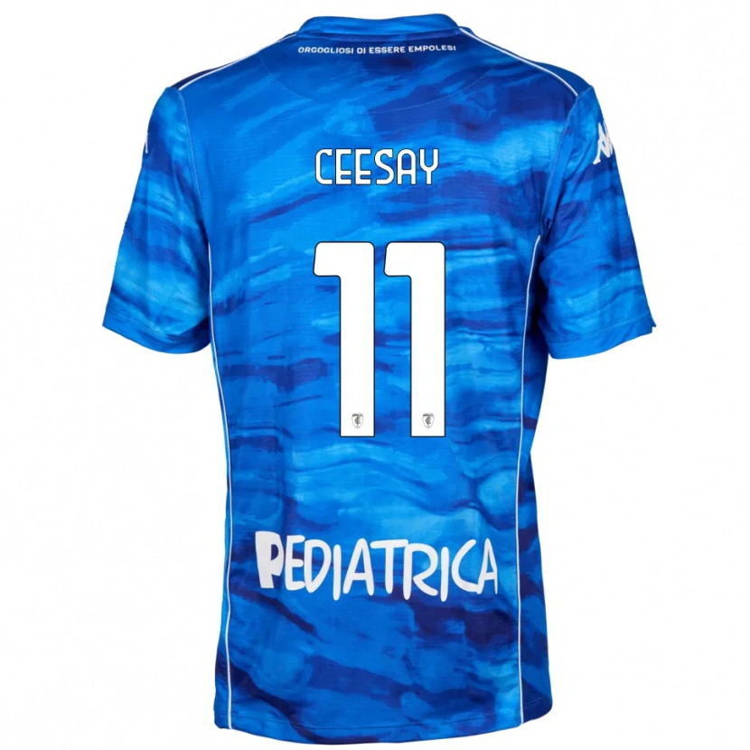 Danxen Mujer Camiseta Joseph Ceesay #11 Azul Blanco 1ª Equipación 2025/26 La Camisa México