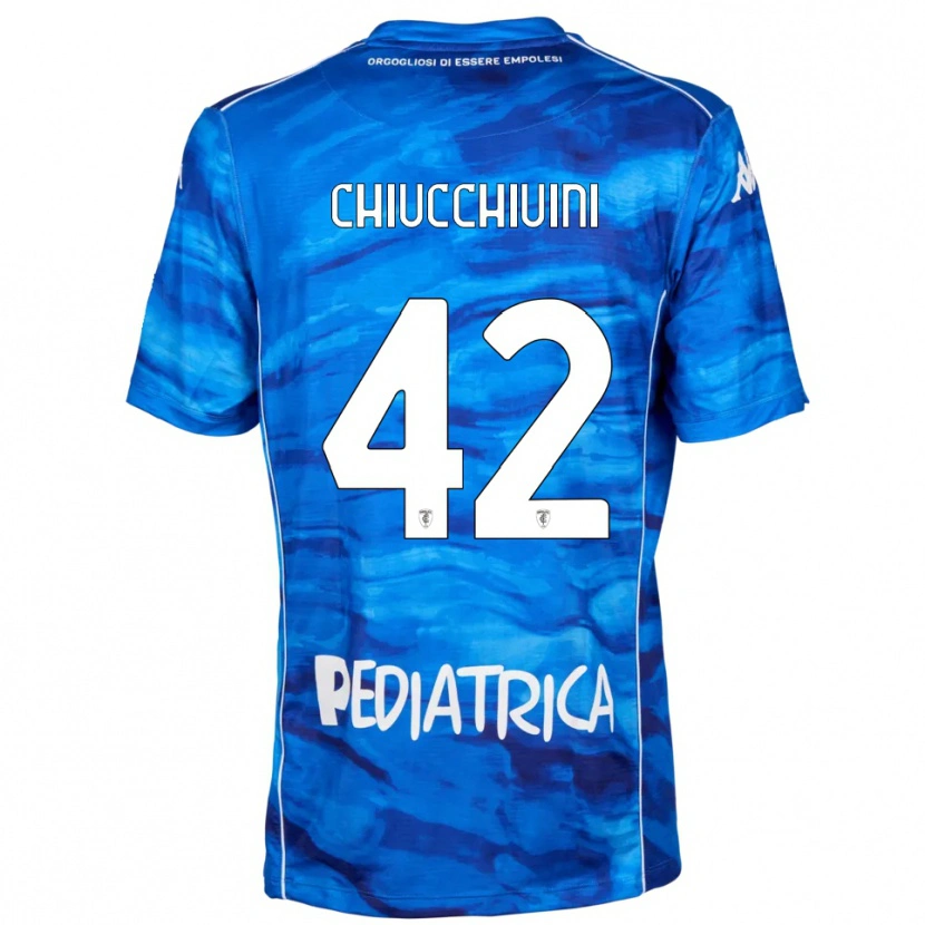 Danxen Mujer Camiseta Lorenzo Chiucchiuini #42 Azul Blanco 1ª Equipación 2025/26 La Camisa México