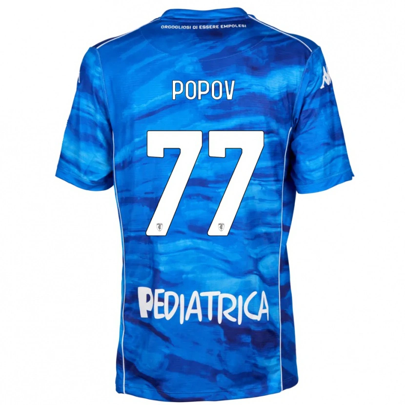 Danxen Mujer Camiseta Bogdan Popov #77 Azul Blanco 1ª Equipación 2025/26 La Camisa México