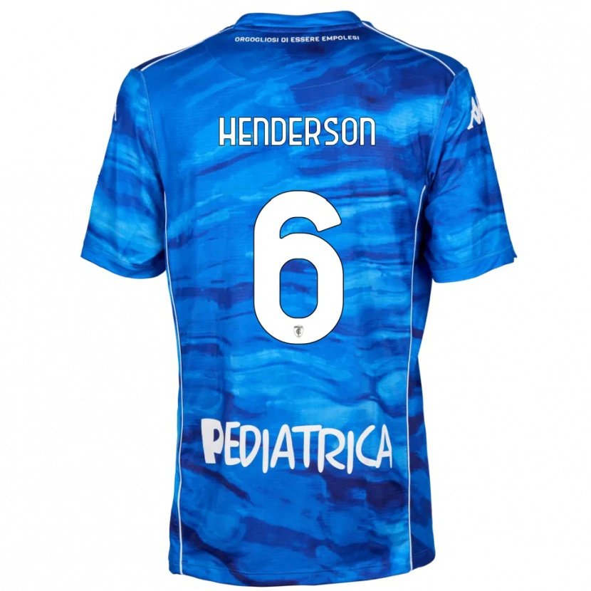 Danxen Mujer Camiseta Liam Henderson #6 Azul Blanco 1ª Equipación 2025/26 La Camisa México