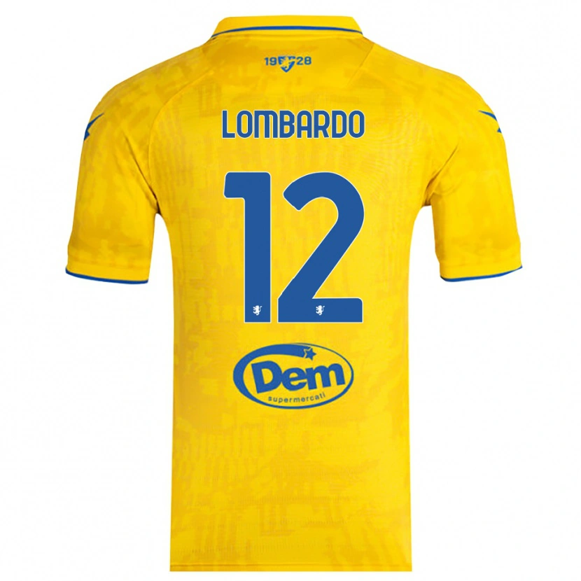 Danxen Mujer Camiseta Alessandro Lombardo #12 Amarillo Azul 1ª Equipación 2025/26 La Camisa México