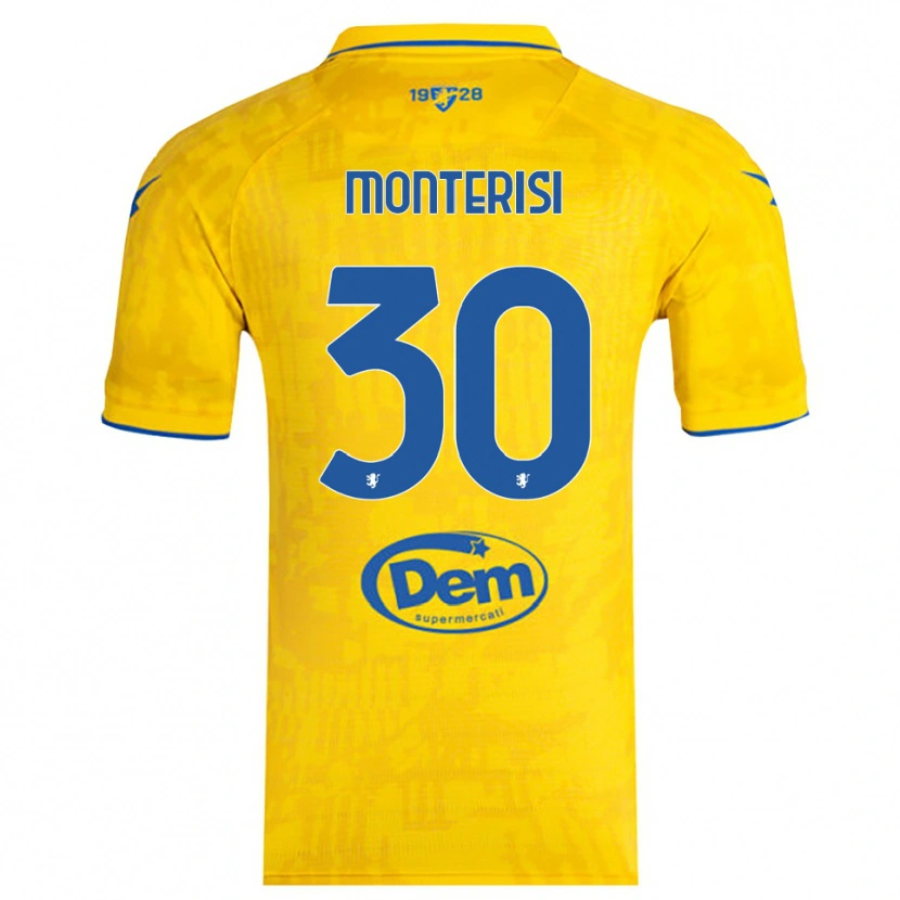 Danxen Mujer Camiseta Ilario Monterisi #30 Amarillo Azul 1ª Equipación 2025/26 La Camisa México