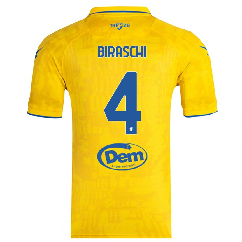 Danxen Mujer Camiseta Davide Biraschi #4 Amarillo Azul 1ª Equipación 2025/26 La Camisa México