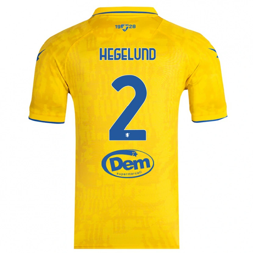 Danxen Mujer Camiseta Victor Hegelund #2 Amarillo Azul 1ª Equipación 2025/26 La Camisa México
