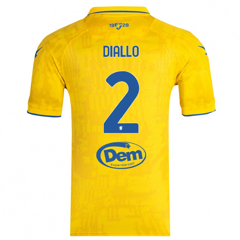 Danxen Mujer Camiseta Abdoul Diallo #2 Amarillo Azul 1ª Equipación 2025/26 La Camisa México