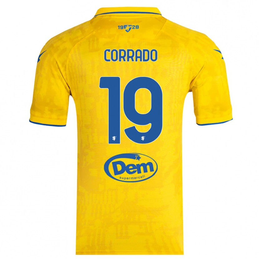 Danxen Mujer Camiseta Niccolò Corrado #19 Amarillo Azul 1ª Equipación 2025/26 La Camisa México