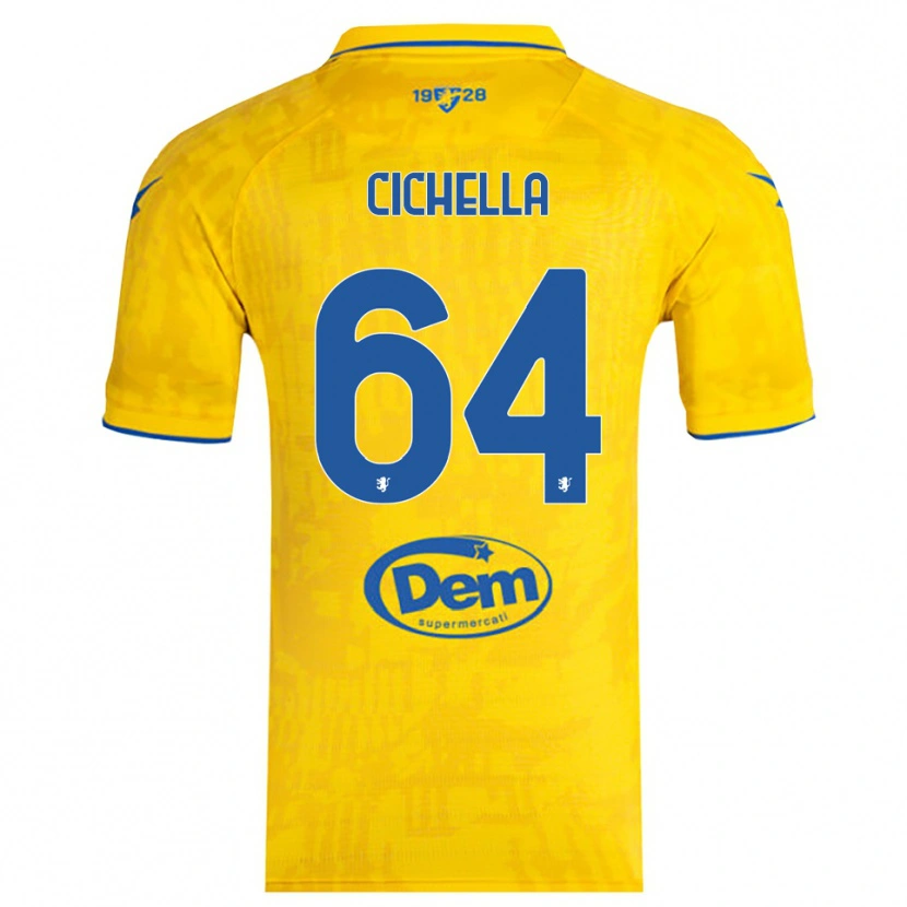 Danxen Mujer Camiseta Matteo Cichella #64 Amarillo Azul 1ª Equipación 2025/26 La Camisa México