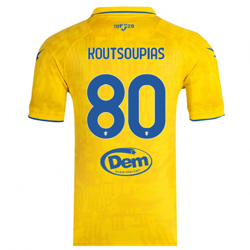 Danxen Mujer Camiseta Ilias Koutsoupias #80 Amarillo Azul 1ª Equipación 2025/26 La Camisa México