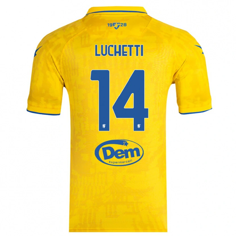 Danxen Mujer Camiseta Alessandro Luchetti #14 Amarillo Azul 1ª Equipación 2025/26 La Camisa México