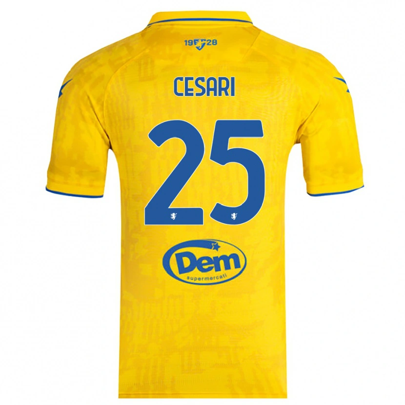 Danxen Mujer Camiseta Nicolò Cesari #25 Amarillo Azul 1ª Equipación 2025/26 La Camisa México