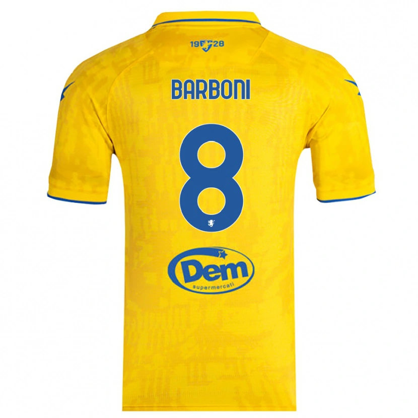 Danxen Mujer Camiseta David Barboni #8 Amarillo Azul 1ª Equipación 2025/26 La Camisa México