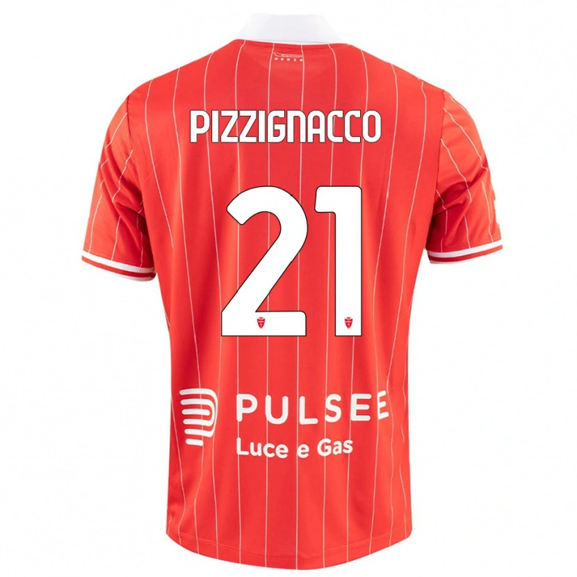 Danxen Mujer Camiseta Semuel Pizzignacco #21 Rojo Blanco 1ª Equipación 2025/26 La Camisa México