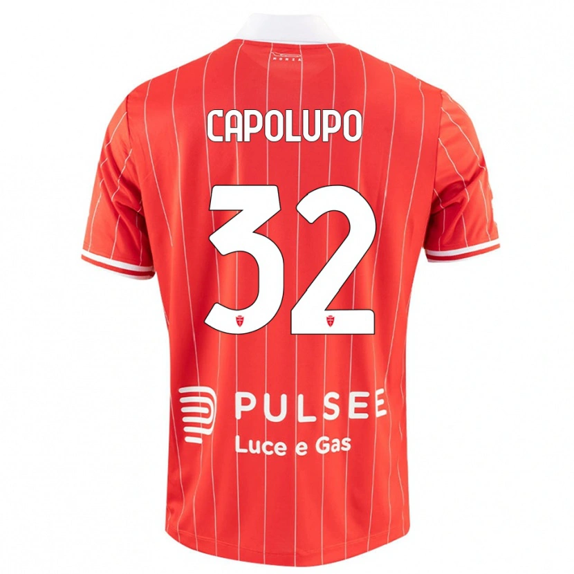 Danxen Mujer Camiseta Samuele Capolupo #32 Rojo Blanco 1ª Equipación 2025/26 La Camisa México