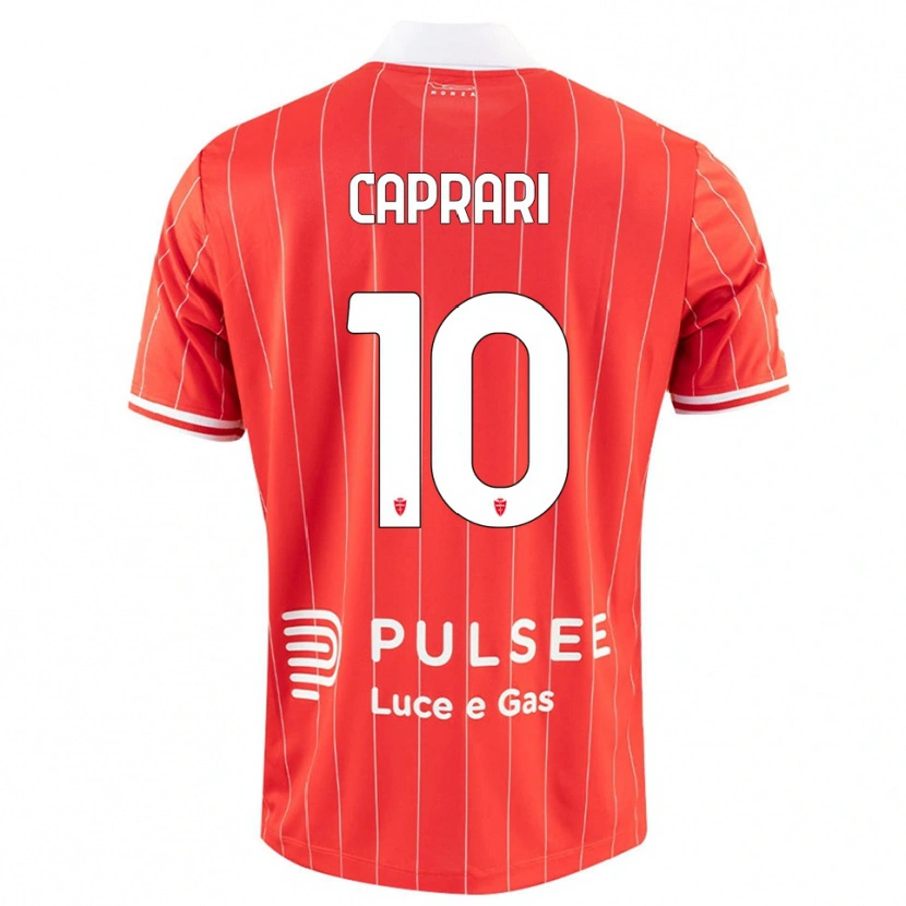 Danxen Mujer Camiseta Gianluca Caprari #10 Rojo Blanco 1ª Equipación 2025/26 La Camisa México