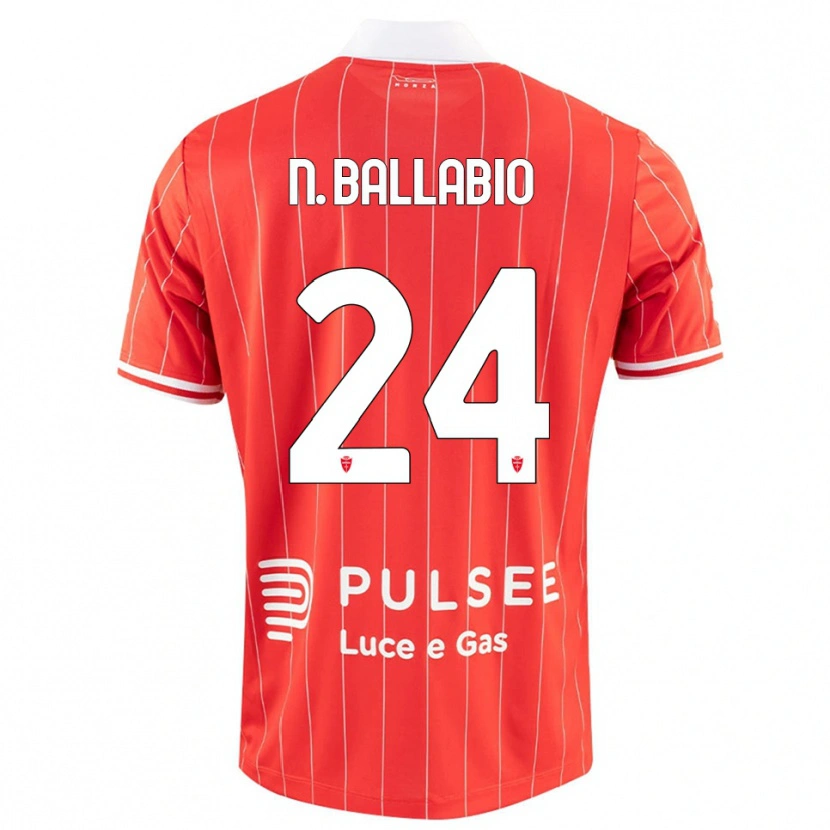 Danxen Mujer Camiseta Nicolò Ballabio #24 Rojo Blanco 1ª Equipación 2025/26 La Camisa México