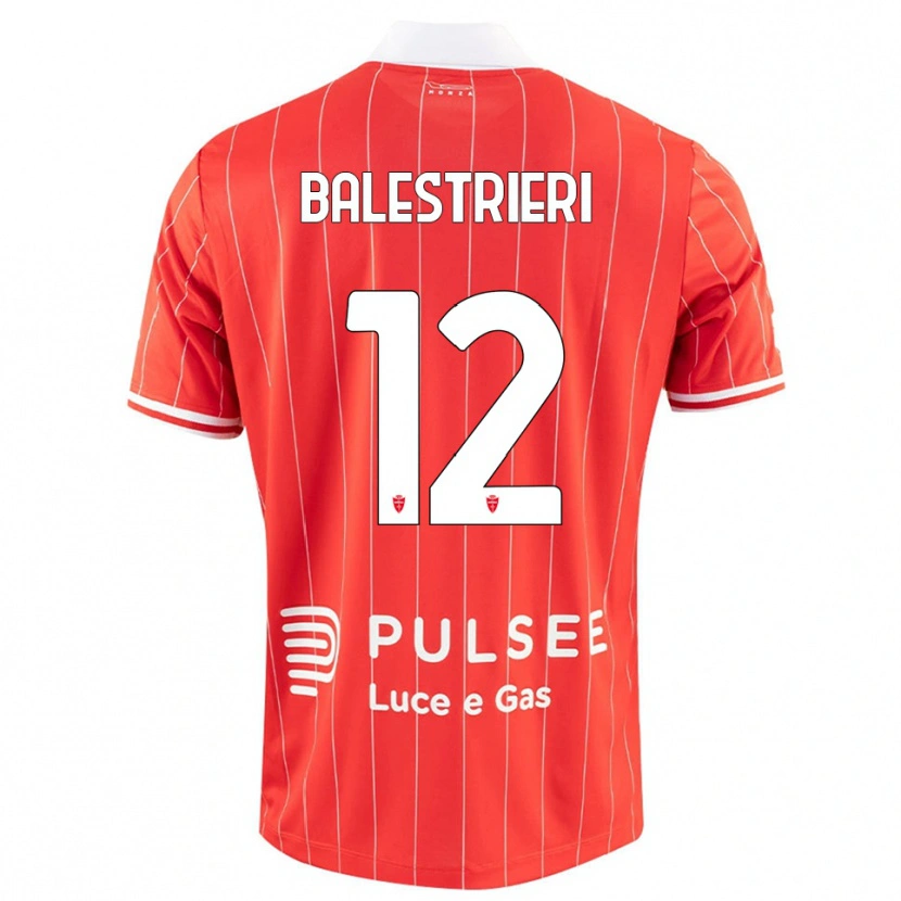 Danxen Mujer Camiseta Alessandro Balestrieri #12 Rojo Blanco 1ª Equipación 2025/26 La Camisa México