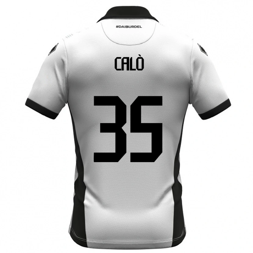 Danxen Mujer Camiseta Giacomo Calò #35 Blanco Negro Naranja 1ª Equipación 2025/26 La Camisa México