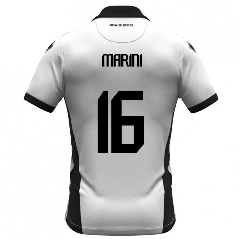Danxen Mujer Camiseta David Marini #16 Blanco Negro Naranja 1ª Equipación 2025/26 La Camisa México