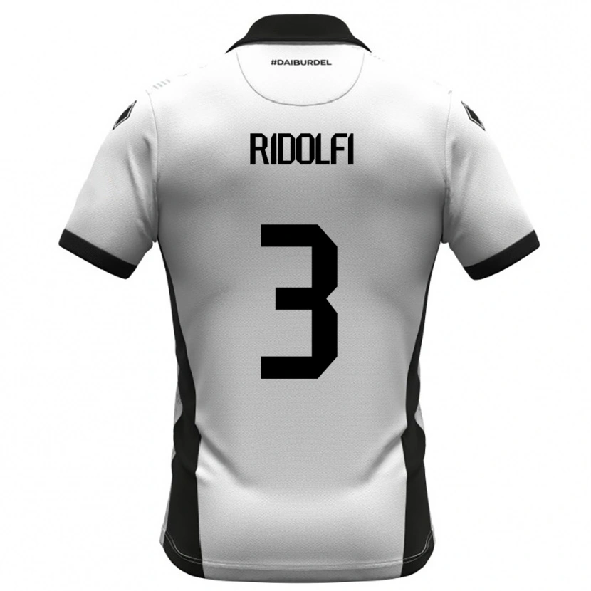 Danxen Mujer Camiseta Mattia Ridolfi #3 Blanco Negro Naranja 1ª Equipación 2025/26 La Camisa México