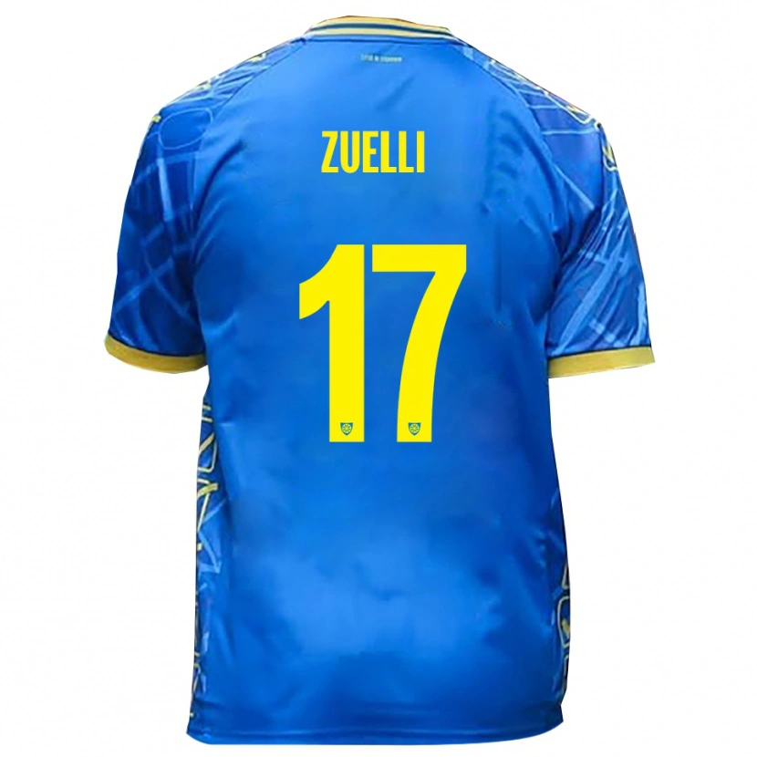 Danxen Mujer Camiseta Emanuele Zuelli #17 Azul Cielo Amarillo 1ª Equipación 2025/26 La Camisa México