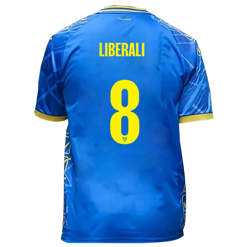 Danxen Mujer Camiseta Samuele Liberali #8 Azul Cielo Amarillo 1ª Equipación 2025/26 La Camisa México