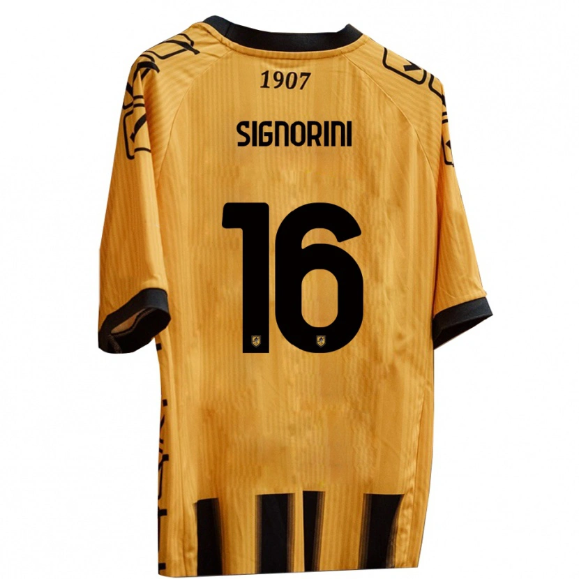 Danxen Mujer Camiseta Alessandro Signorini #16 Amarillo Negro 1ª Equipación 2025/26 La Camisa México