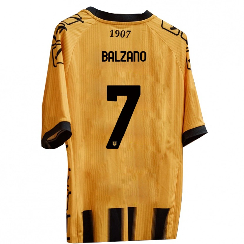 Danxen Mujer Camiseta Francesco Balzano #7 Amarillo Negro 1ª Equipación 2025/26 La Camisa México