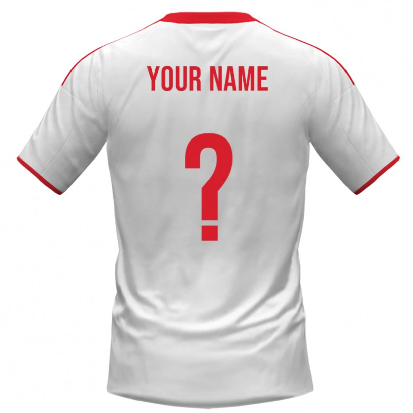 Danxen Mujer Camiseta Su Nombre #0 Blanco Rojo 1ª Equipación 2025/26 La Camisa México