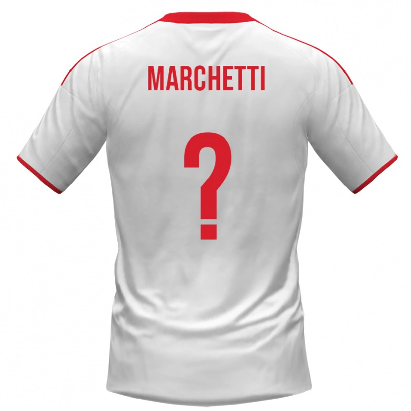 Danxen Mujer Camiseta Francesco Marchetti #0 Blanco Rojo 1ª Equipación 2025/26 La Camisa México